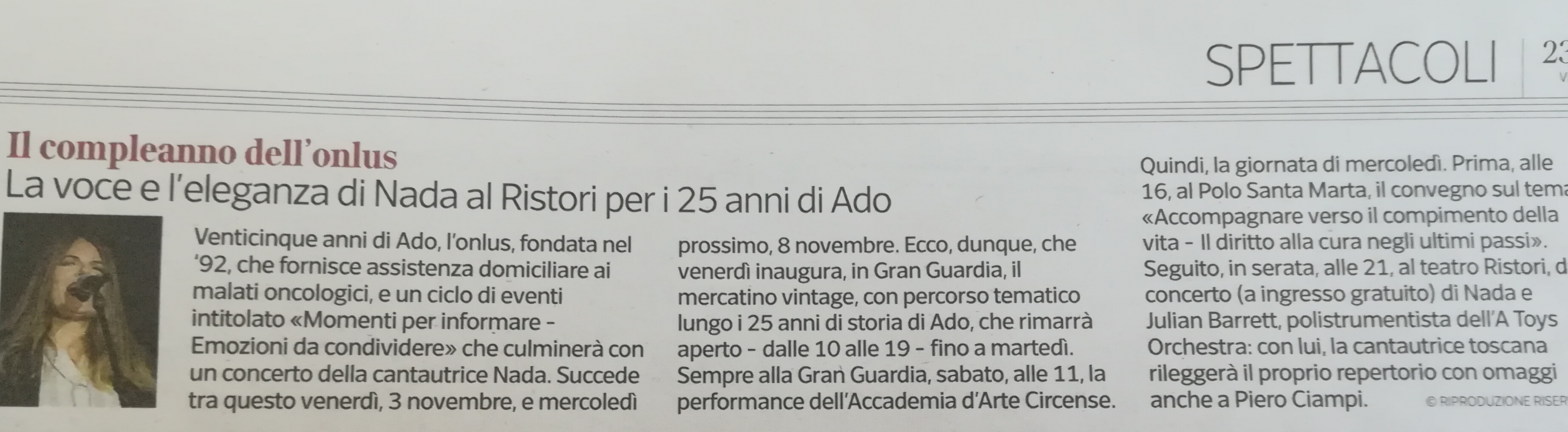ADO Verona - Corriere della Sera 31 ottobre 2017