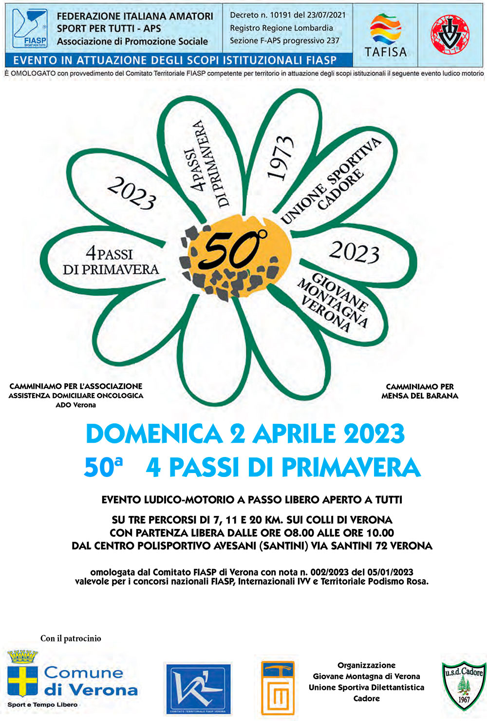 4 passi di primavera volantino informativo